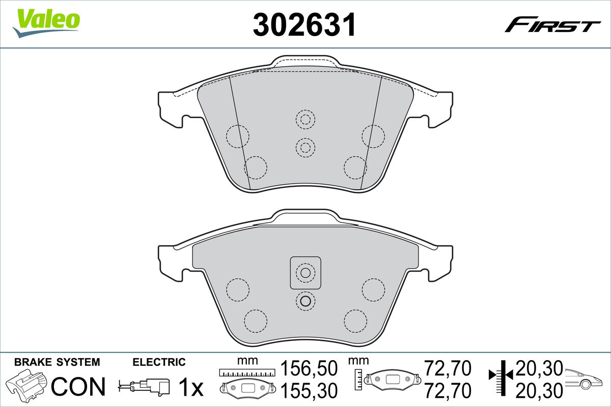 VALEO Fékbetét, mind 302631_VALEO